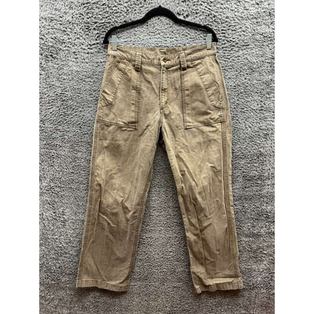 Global Work High Rise Straight Leg Utility Denim Pants Brown Mens Size XL